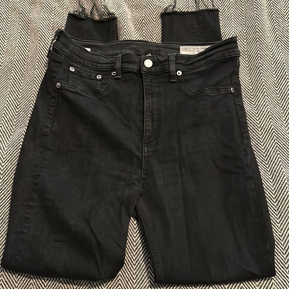 Rag and Bone High Rise Skinny - Black